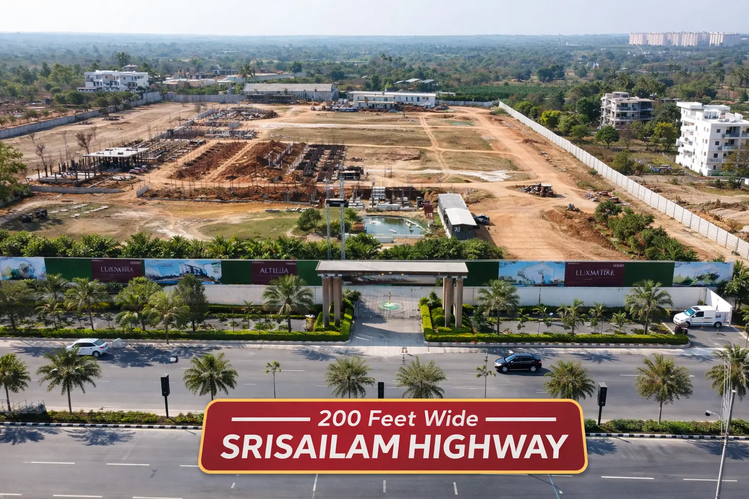Aerial drone view of ALTILIA construction site